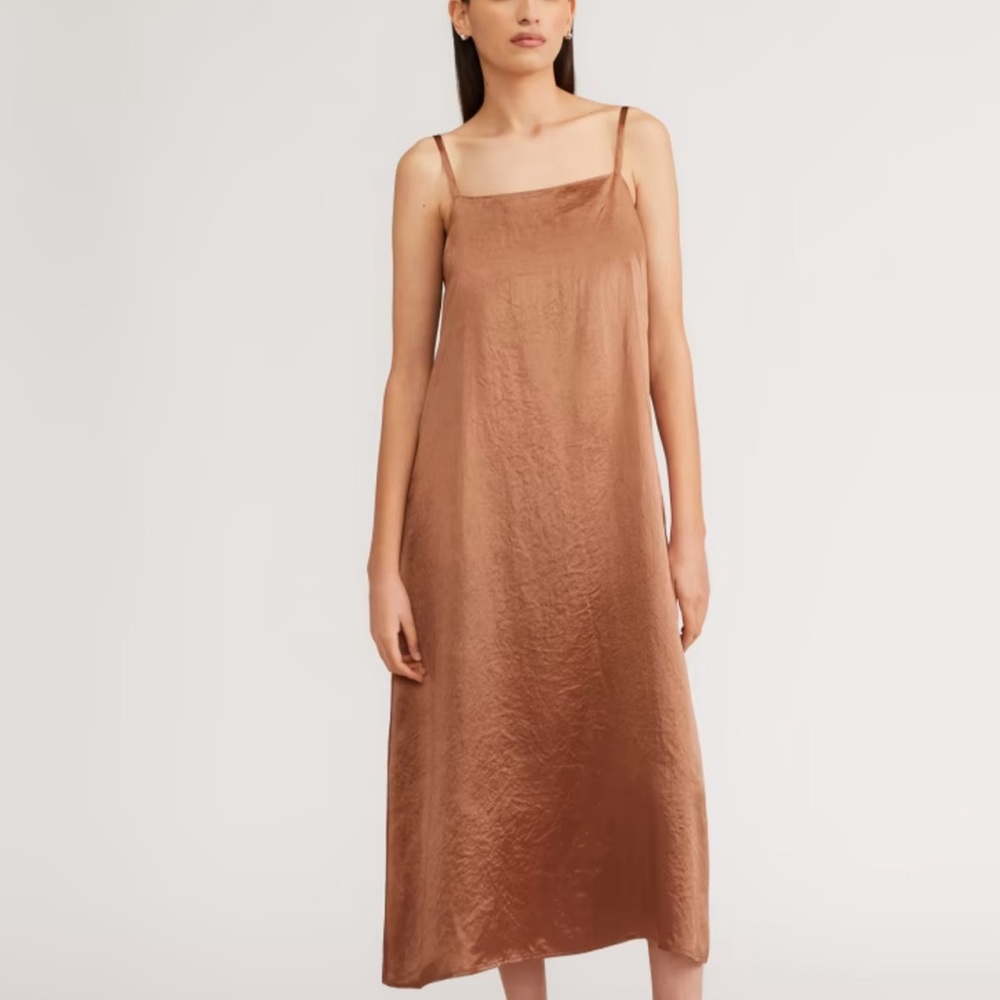 Satin Square Neck Slip Dress- Everlane